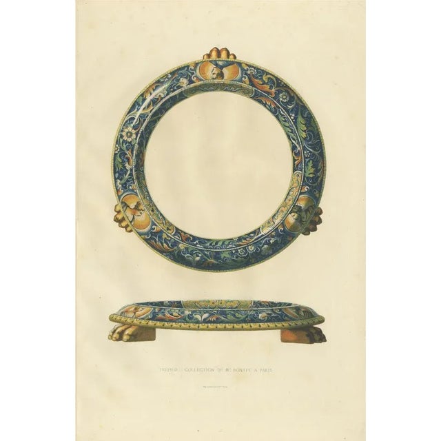 Paper Delange, Illustration of a Ceramic Tripod, 1869, Print For Sale - Image 7 of 7