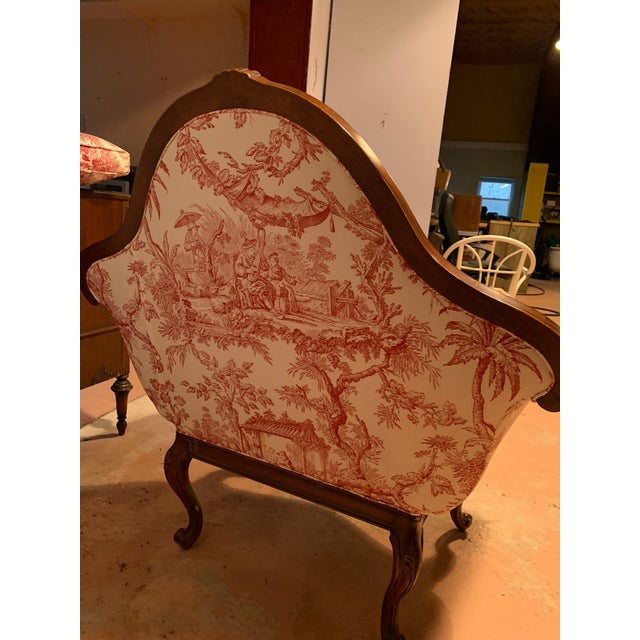 Vintage French Style Settee Arm Chair For Sale - Image 4 of 8