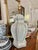 This ceramic faux basket weave table lamp is perfect for the vintage Palm Beach setting. It is a painted, pale blue and we...