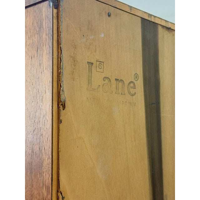 Vintage Lane MCM Hutch Rhythm Cane Door Bookcase Display China Cabinet Shelving For Sale - Image 13 of 17