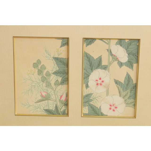 Vintage Asian Style Custom Framed Floral Print For Sale - Image 9 of 13