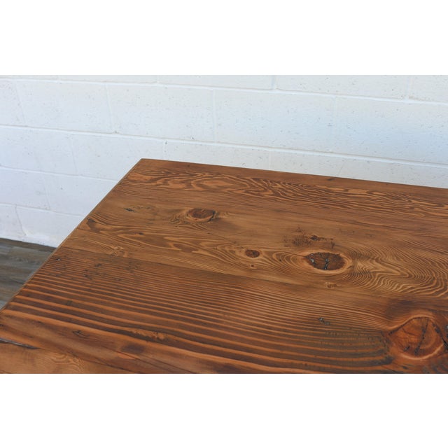 Vintage 1980s Custom French Style Solid Cedar Dining Table With Ornately Carved Pedestal Bases For Sale - Image 4 of 18
