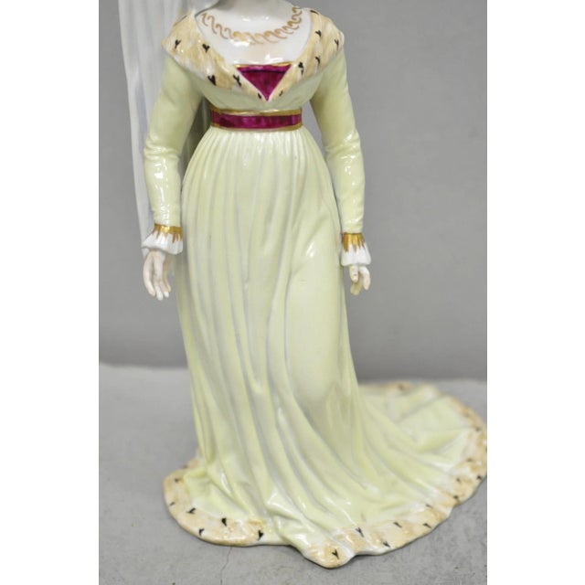 Ceramic Antique Carl Thieme Potschappel German Dresden Porcelain Medieval Lady Figurine For Sale - Image 7 of 15