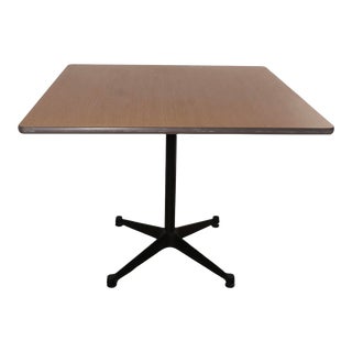 Eames for Herman Miller Cafe Dining Table With FauxWood Grained Laminate Top For Sale
