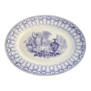 19th Century Blue and White Ironstone Transferware Platter