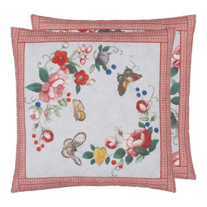 Pair of Floral & Butterflies 20" Square Pillows