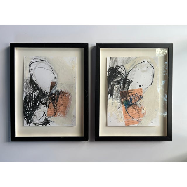 Framed Mixed Media Paintings, one called "text to care..." the other "ignorance." Combined shipping with all other items...