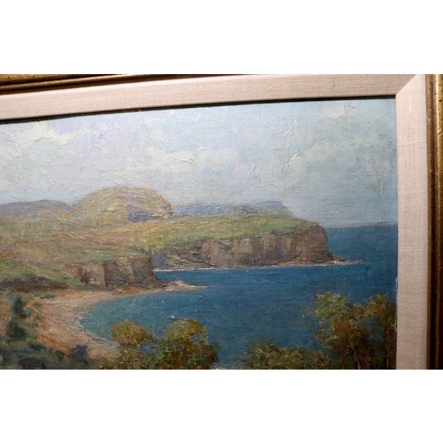 Antique 1900's Original Joseph Wolinski Landscape Coast Nautical Oil Painting For Sale In New York - Image 6 of 12