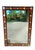 Brown ​vintage Grand Scale Studded Leather and Mother-of-Pearl Inset Wall Mirror For Sale - Image 8 of 12