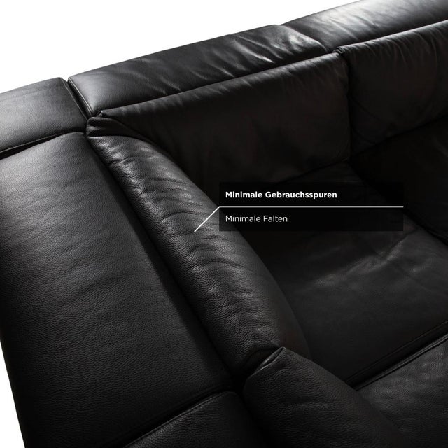Courage Leather Chrome Corner Sofa in Grey Anthracite with Manual Function by Ewald Schillig For Sale - Image 11 of 18