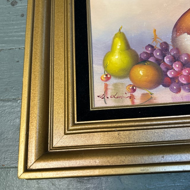 Modern 1950’s Original Modernist Fruit and Jug Still Life Painting For Sale - Image 3 of 4