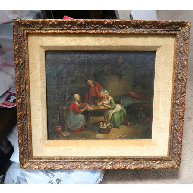18th Century 18th Century - Flemish/Dutch Original Oil on Canvas on Board - "The Fortune Teller" - Ex Christies For Sale - Image 5 of 6