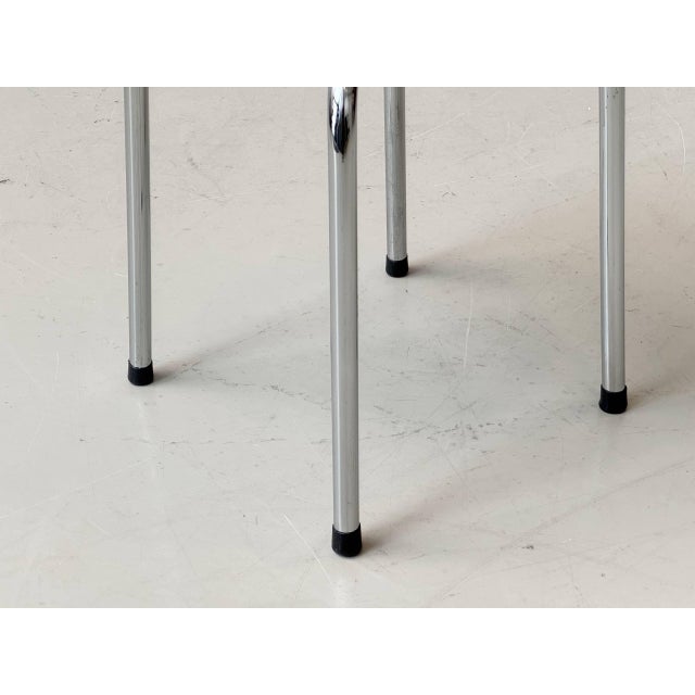 Stool with Chrome Frame and Wooden Seat by Zingg-Lamprecht, 1970s For Sale - Image 4 of 16