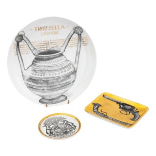 Fornasetti Porcelain Tableware, 3 Pcs. For Sale