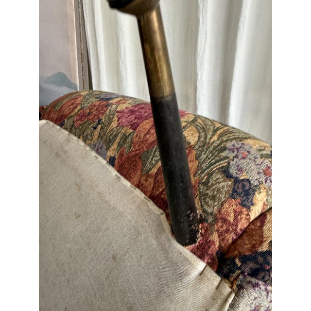 Mid-Century Floral Upholstery Armchair in the style of Marco Zanuso, Italy, 1970s For Sale - Image 14 of 18
