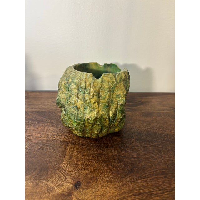 1960s Vintage Mid Century Green Alabaster Ashtray - Prof. G. Bessi Volterra, Italy For Sale - Image 5 of 8