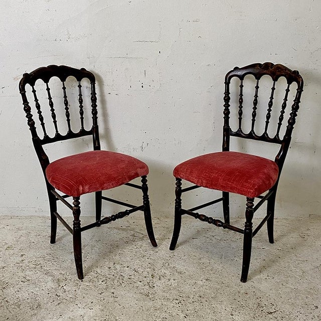 Black Napoleon III Charivari Chairs, Set of 2 For Sale - Image 8 of 8