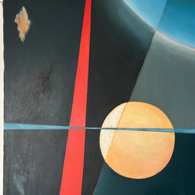 1960 oil on canvas unframed abstract art by George J. Johnsen The Wanderers