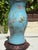 Robin's Egg Blue 1960s Chinese Painted Lamp With Custom Made Silk Velvet Shade. For Sale - Image 8 of 12