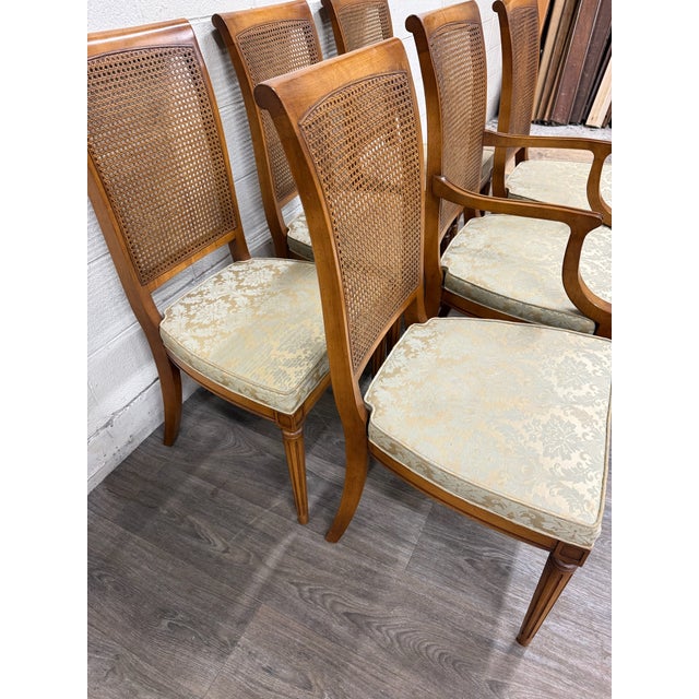 Vintage Ranck Furniture Solid Cherry Caned Back Dining Chairs - Set of 6 For Sale In Kansas City - Image 6 of 18