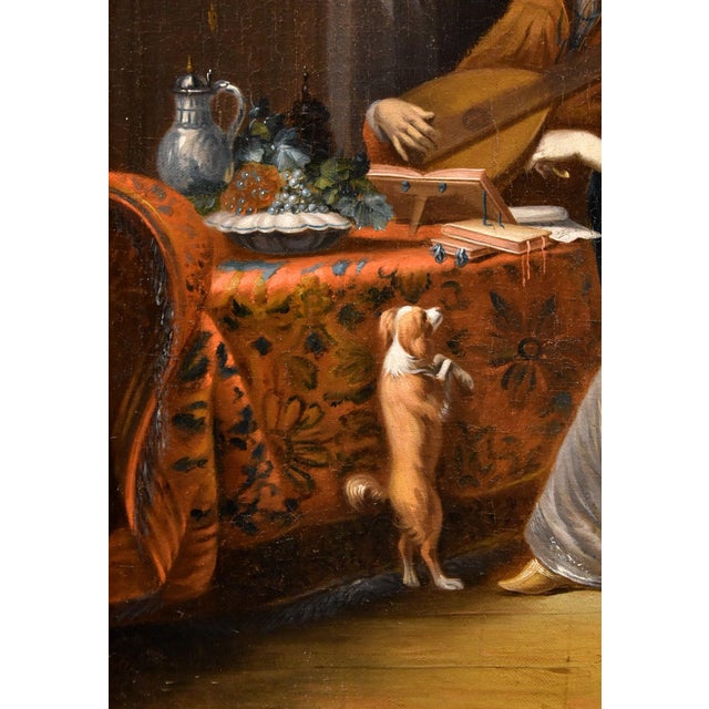 Follower of Gabriel Metsu, Lute Player, 1720, Oil on Canvas, Framed For Sale - Image 14 of 16