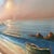 Wood Vintage Seascape Lighthouse Sunset on the Beach Oil Painting on Canvas by M . Gartland For Sale - Image 7 of 12