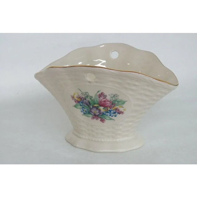 Lenox Basket Weave Spring Bouquet Fan Vase For Sale - Image 10 of 11