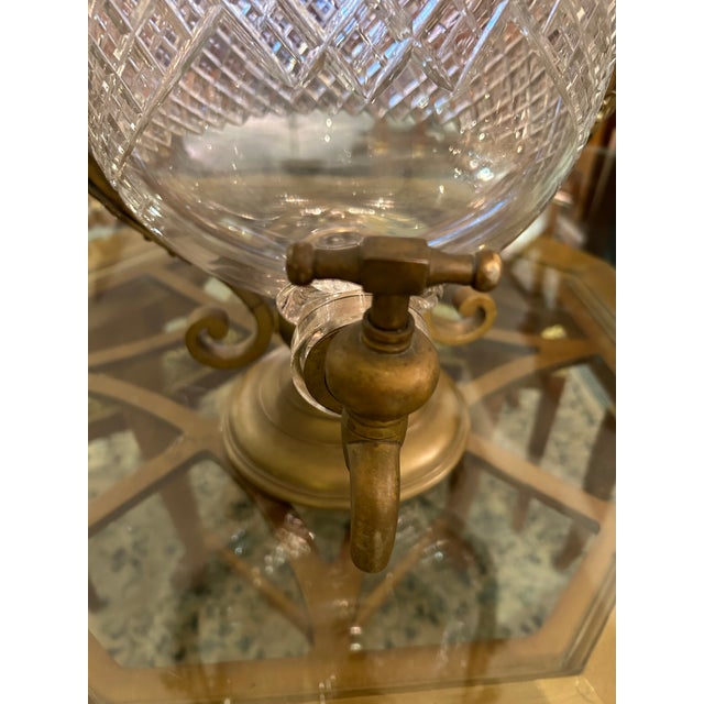 Large Cut Crystal & Brass Samovar For Sale - Image 9 of 12