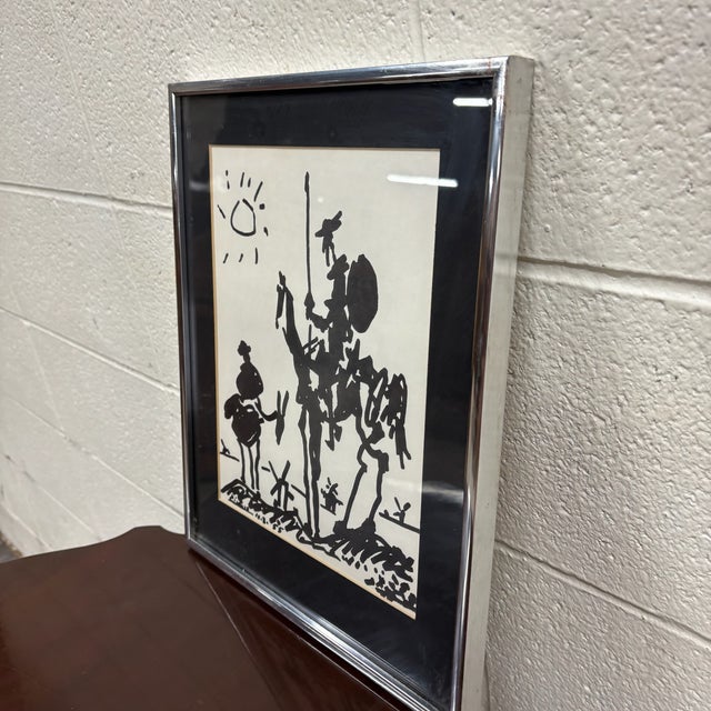 1950s Vintage Pablo Picasso 1955 Commemorative Don Quixote Framed Print For Sale - Image 5 of 10