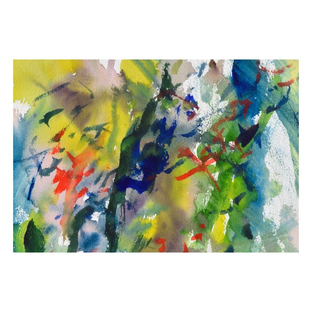 Wonderful green and yellow abstract mix by Les (Leslie Luverne) Anderson (American, 1928-2009). From the estate of Les...