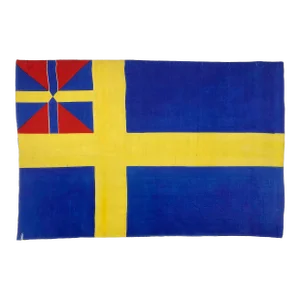 Antique Silk Parade Flag of Sweden With Union Mark