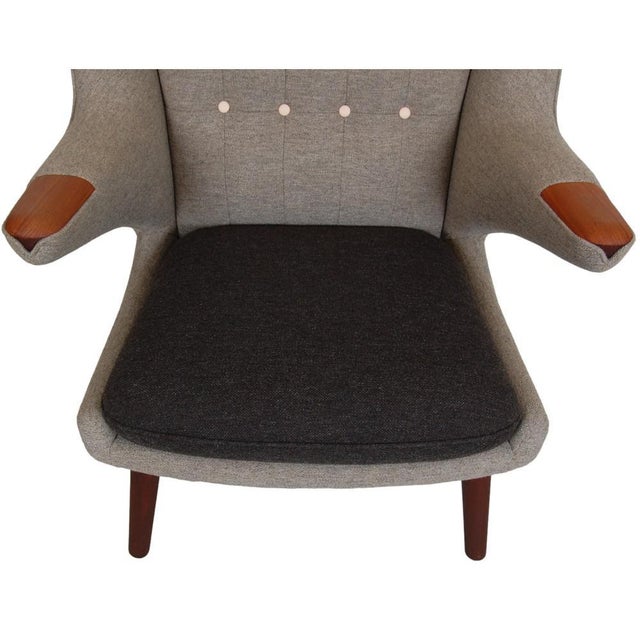 Papa Bear Chair in Grey Hallingdal Fabric by Hans Wegner, 1980s For Sale - Image 16 of 18