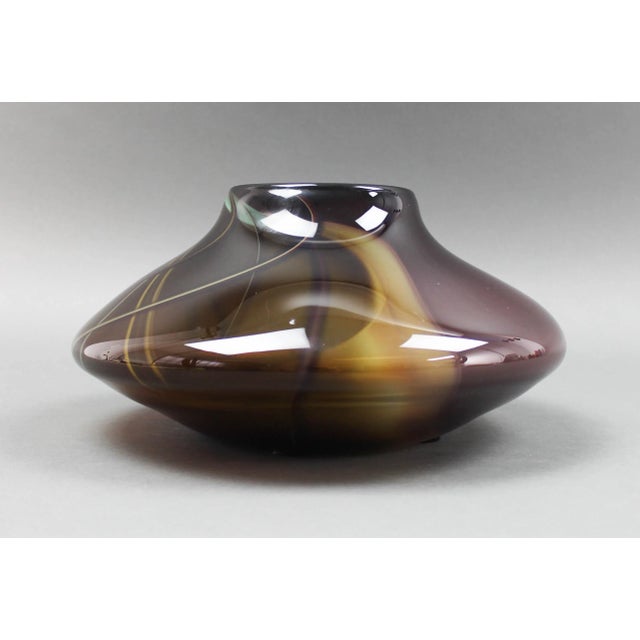 Stephen Jon Clements 1983 Signed Hand Blown Art Glass Vase Vessel For Sale In Miami - Image 6 of 10