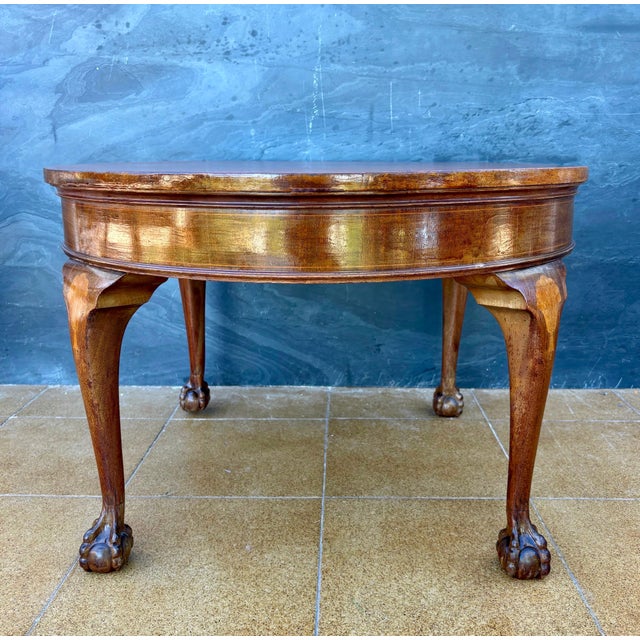 Brown Spanish Walnut Queen Anne Style Round Side Table, 20th Century For Sale - Image 8 of 13