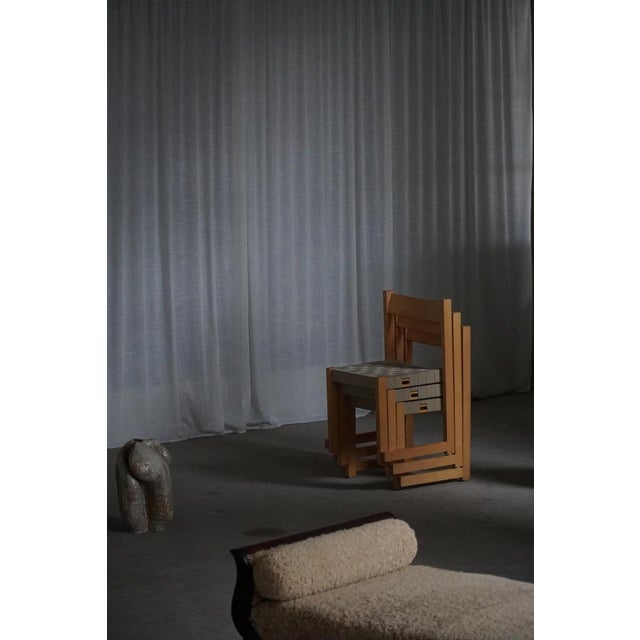 Koldinghus Chairs in Beech with Woven Seats attributed to Hans J. Wegner for Getama, 1988, Set of 6 For Sale - Image 16 of 18