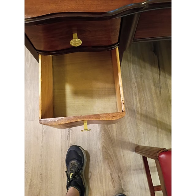 Vintage Solid Wood Desk With Chair For Sale - Image 18 of 18