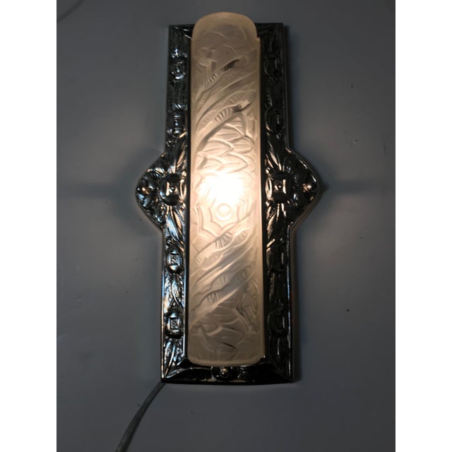 Schneider French Art Deco Floral Wall Sconces - a Pair For Sale - Image 11 of 13