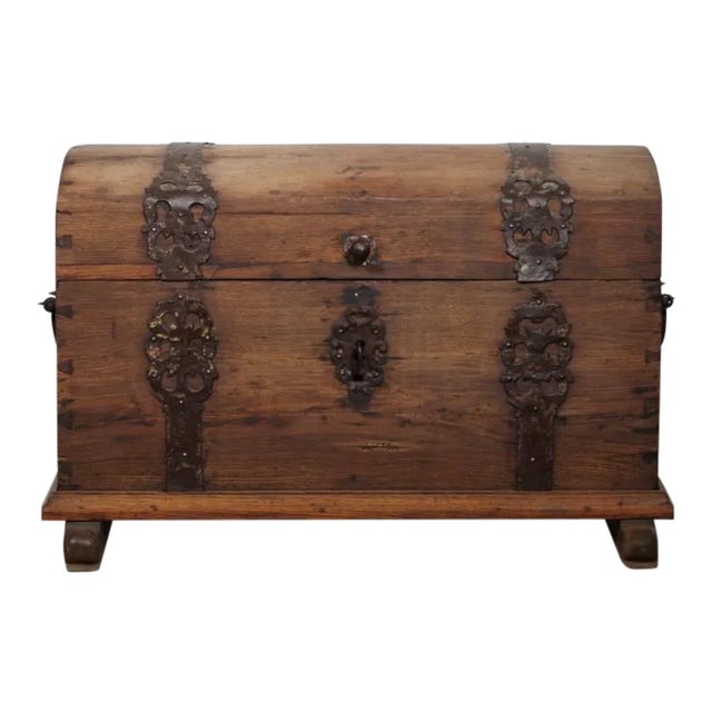 Danish 18th Century Oak Baroque Chest For Sale