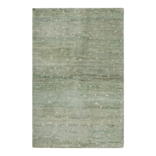 Rug & Kilim's Modern Textural Rug in Sage and Ivory Geometric Pattern For Sale