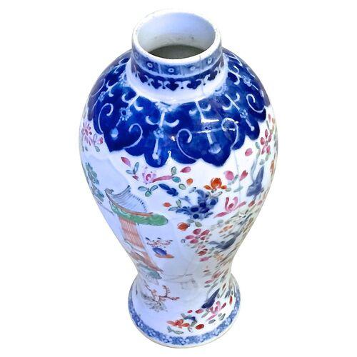 Chinoiserie Antique Chinoiserie Porcelain Vase For Sale - Image 3 of 8