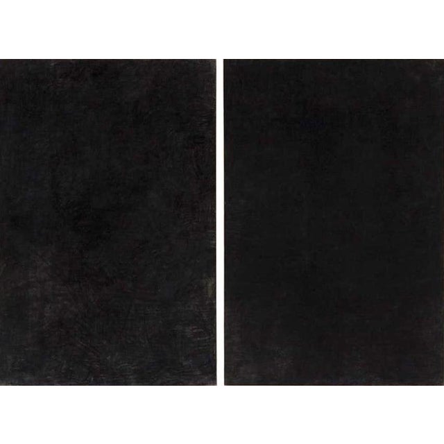 Enrico Dellatorre, Large Abstract Paintings, Charcoal on Linen, Set of 2 For Sale - Image 17 of 17