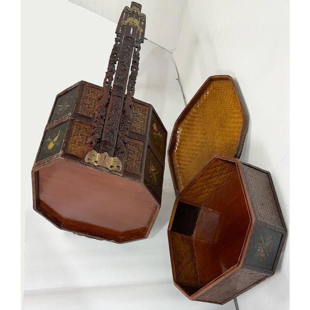 Antique Chinese Tiered Wicker Wedding Basket For Sale - Image 12 of 12