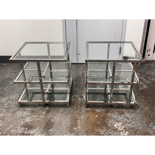 Design Plus Gallery presents a Pair of Tribeca Side Table from Williams-Sonoma. These side tables have an open,...