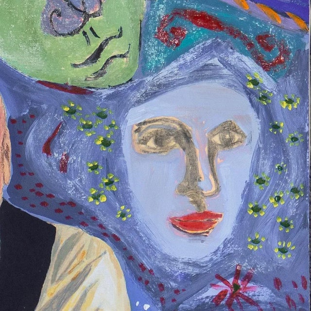 Cornflower Blue 'Portrait of Henry Miller' by Jean Varda, 1971, Millerania, Tropic of Cancer, Big Sur, Paris, Anaïs Nin For Sale - Image 8 of 11