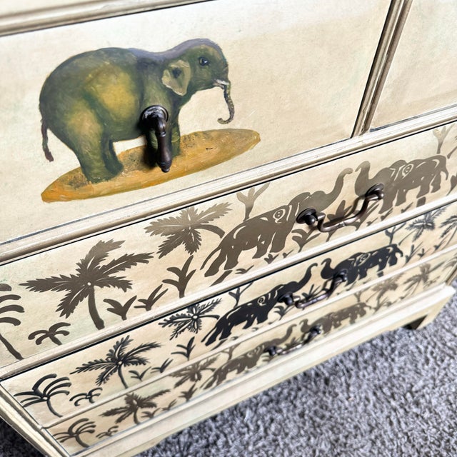 Regency Chest of Drawers With Hand Painted Elephants For Sale - Image 11 of 12