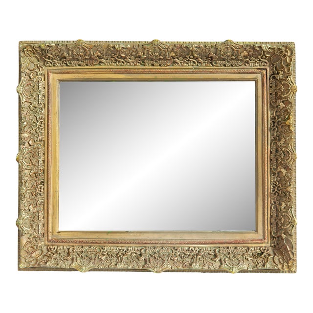 Early 20th Century Ornate Gold Framed Beveled Mirror Chairish