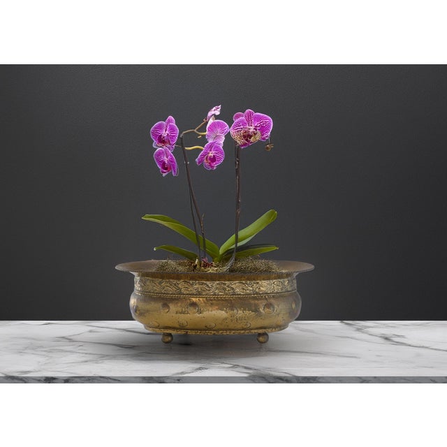 1960s Italian Baroque Style Brass Planter For Sale - Image 4 of 5
