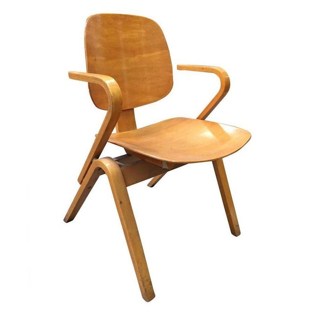 1950s 1950s Attributed to Joe Atkinson for Thonet Plywood Armchairs - Set of 5 For Sale - Image 5 of 10