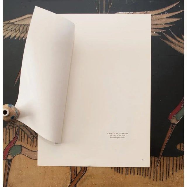 Amedeo Clemente Modigliani 1947 After Amedeo Modigliani "Portrait De Monsieur Lepoutre" Lithograph For Sale - Image 4 of 8