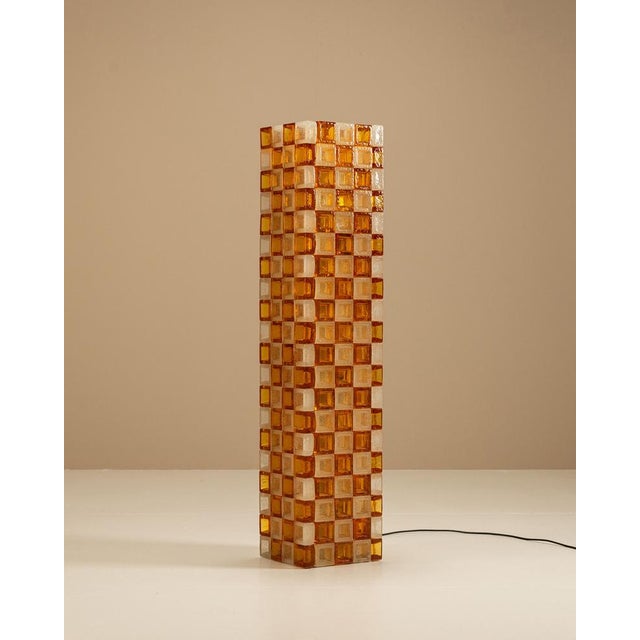 Floor Lamp in Amber and Crystal Pulegoso Glass from Poliarte, Italy, 1970s For Sale - Image 17 of 17